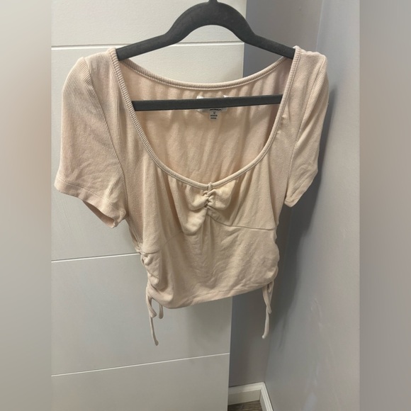 Shareen Collections Australia Women’s Beige V Neck Top Size 12 - Picture 1 of 3